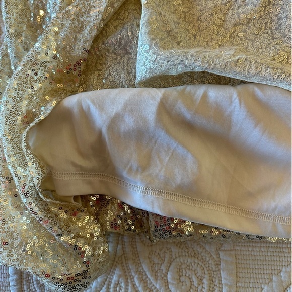NWT Kate Kasin gold sequin evening gown, zip back, fully lined, size 8 - Picture 5 of 11